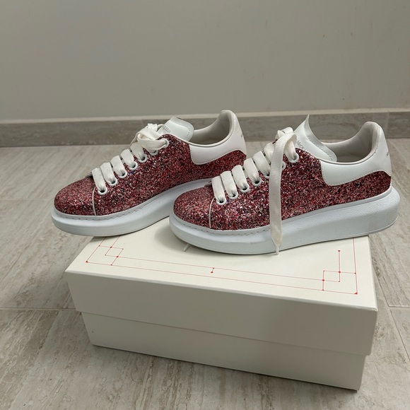 Alexander McQueen Shoes - Alexander McQueen Glitter pink sneakers— worn twice!